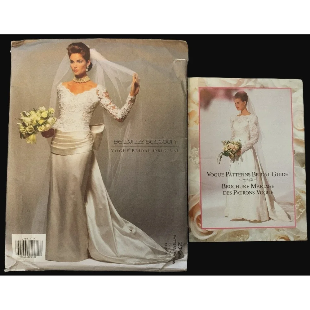 Vogue Wedding Designs BELLVILLE-SASSOON Pattern 2 lengths Bride Bridesmaid 14-18